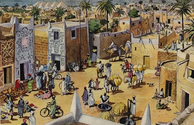 Den gamla och berömda staden Kano i Nigeria